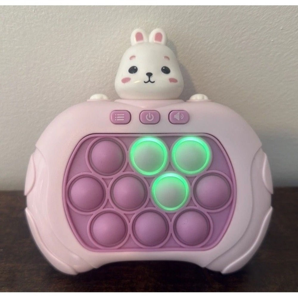 Light Up Pop‎ It Pro Fast Push Puzzle Handheld Game Sensory Toy Pink Bunny Gift
